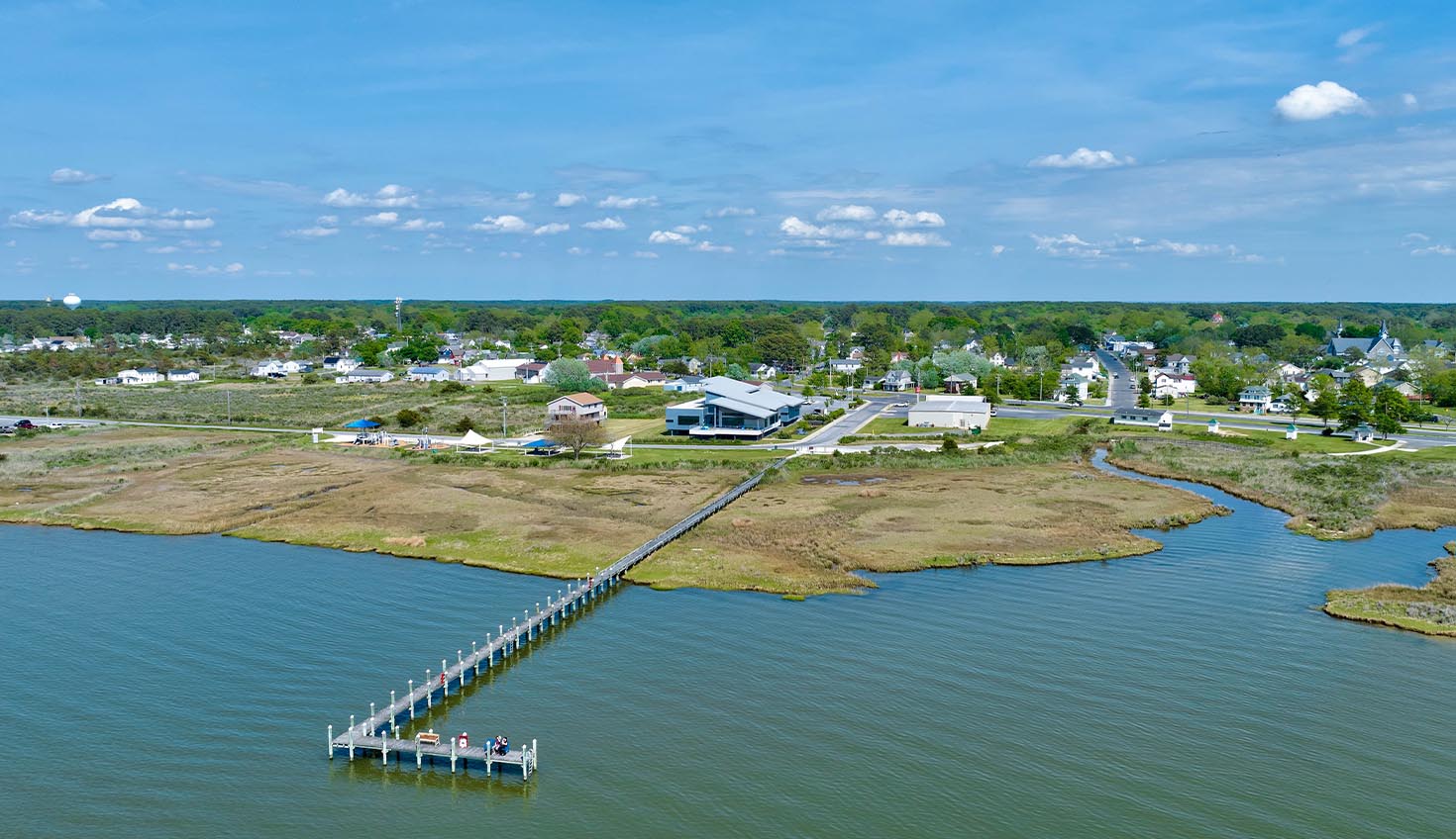a large body of water surrounded by land