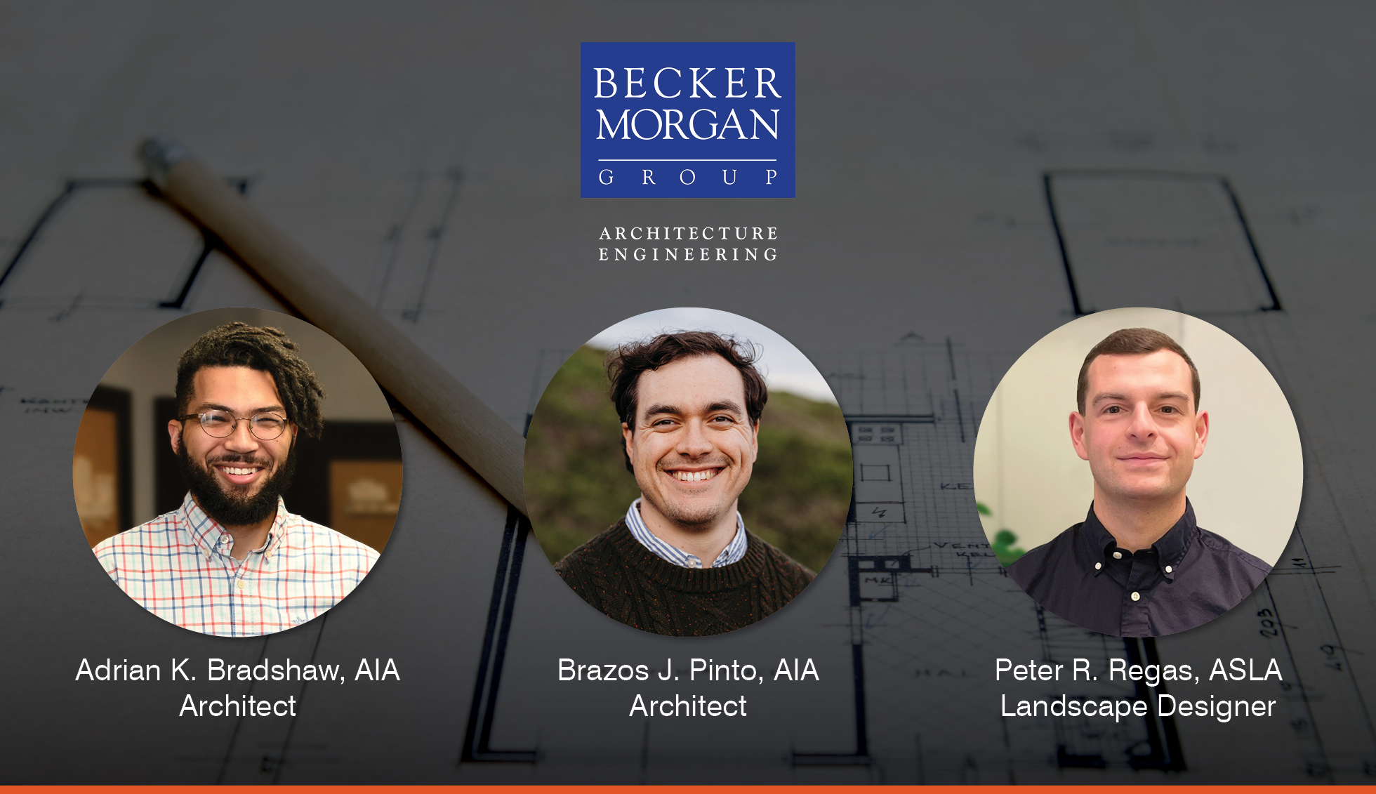 a group of three men standing next to each other